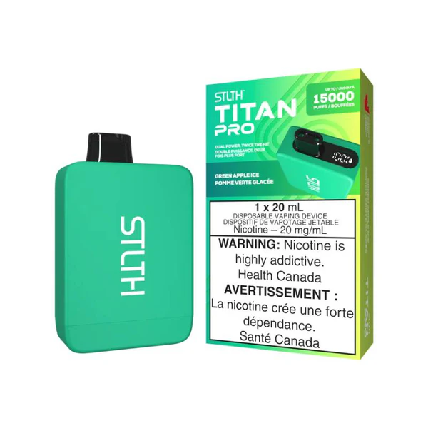 stlth titan pro disposable green apple ice, 15000 puffs stlth titan pro disposable green apple ice, 15000 puffs