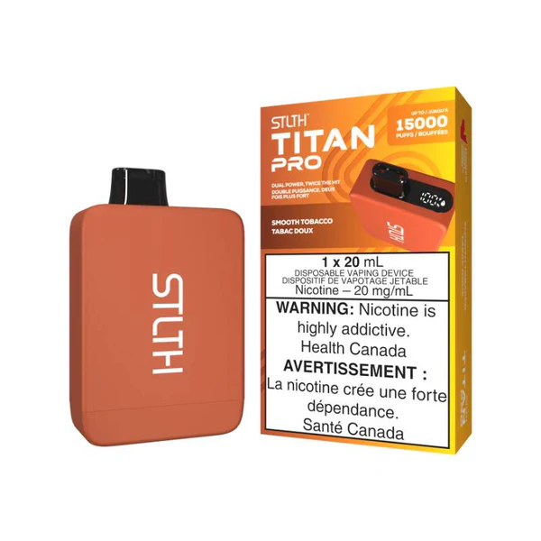 stlth titan pro disposable smooth tobacco, 15000 puffs stlth titan pro disposable smooth tobacco, 15000 puffs