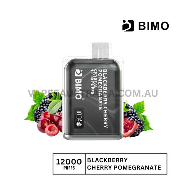 bimo crystal 12000 puffs blackberry cherry pomegranate