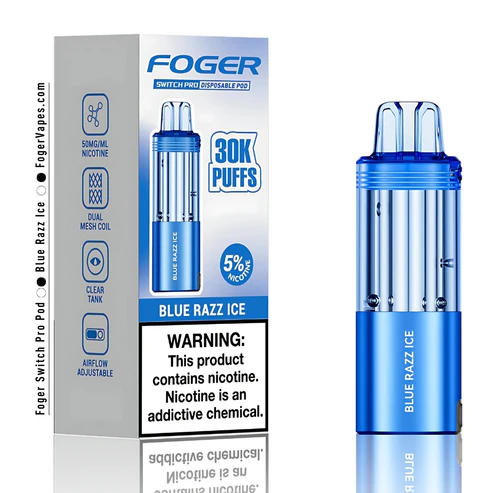 blue razz ice foger switch pro pod 30k puffs
